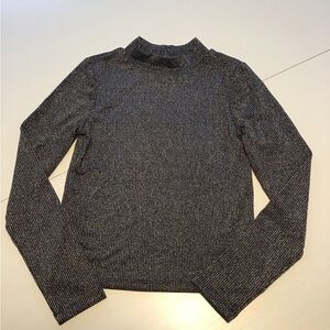 Gap Kids girls long sleeve black and silver sparkle top
